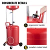 Waste Oil Drain Tank 20 Gallon Portable Oil Drain Air Operated Drainer Oil Change, Oil Drain Container, Fluid Fuel Transfer Drainage Adjustable Funnel Height, with Pressure Regulating Valve