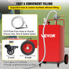 Fuel Caddy Fuel Storage Tank 35 Gallon 4 Wheels with Manuel Pump, Red