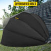 Waterproof Motorcycle Cover, Motorcycle Shelter, Heavy Duty Motorcycle Shelter Shed, 600D Oxford Material Motorbike Shed Anti-UV, Black Shelter Storage Garage Tent Dome Shape with Carry Bag