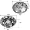 Stainless Steel Front And Rear Wheel Simulators 19.5 Inch 10 Lug Wheel Simulator 4PCS of Hand Hole Hubcap Kit Compatible With 2005-2021 Ford Super Duty F450 - F550 10 Lug Dually Trucks Only