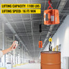 3-in-1 Electric Hoist Winch, 1100lbs Portable Electric Winch, 1500W 110V Power Winch Crane, 25ft Lifting Height, w/Wire and Wireless Remote Control, Overload Protection for Lifting Towing