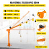 Davit Crane, 1100 lbs Truck Crane, Wireless Remote Control Dock Crane, 12V 360Ã¸ Swivel Electric Crane for Truck, Crane Hitch for Lifting Goods in Construction, Forestry, Factory, and Transport