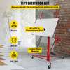 Drywall Rolling Lifter Panel, 11ft Sheetrock Lift Drywall Lift, 150lb Weight Capacity Panel Hoist Jack Tool, Steel Material w/Telescopic Arm & 3 Lockable Wheels, 48x192 in Plasterboard Size