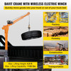 Davit Crane, 1100 lbs Truck Crane, Wireless Remote Control Dock Crane, 110V 360ø Swivel Electric Crane for Truck, Crane Hitch for Lifting Goods in Construction, Forestry, Factory, and Transport