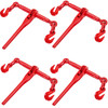 Chain Binder 3/8in-1/2in, Ratchet Load Binder 9215lbs Capacity, Ratchet Lever Binder w/ G70 Hooks, Adjustable Length, Ratchet Chain Binder for Tie Down, Hauling, Towing, 4-Pack in Red