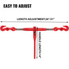 Chain Binder 5/16in x 3/8in, Ratchet Load Binder 6600lbs Capacity, Ratchet Lever Binder w/ G70 Hooks, Adjustable Length, Ratchet Chain Binder for Tie Down, Hauling, Towing, 2-Pack in Red