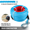 Synthetic Winch Rope 3/8in x 100ft, Winch Line Cable with G70 Hook 18,740lbs Working Strength, 12 Strands, Synthetic Winch Cable w/Protective Sleeve, for Vehicles Towing, Blue
