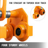3 Ton Push Beam Track Roller Trolley Capacity 6600lbs Heavy Loads Solid Steel
