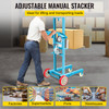 Manual Winch Stacker, 4.7" - 57" Height Range, 23.6" Length x 19.7" Width Platform, Steel Lite Load Lift Winch, Hand Winch Lift Truck, 485 lbs Capacity Material Lift for Shipping Facilities