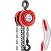 Hand Chain Hoist, 6600 lbs /3 Ton Capacity Chain Block, 10ft/3m Lift Manual Hand Chain Block, Manual Hoist w/Industrial-Grade Steel Construction for Lifting Good in Transport & Workshop, Red