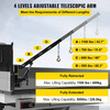 Davit Crane, 1100lbs Pickup Truck Crane, 360°Swivel Design, Hydraulic Crane Hoist Telescopic Hoist Crane for Truck, Crane Hitch for Lifting Goods in Construction, Factory, and Transport