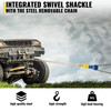 2ton Snatch Block with Chain, 4400 lbs Capacity Snatch Rigging Block, 3'' Single Sheave Block w/Swivel Hook and Latch, Fit 3/8'' Wire Cable Heavy Duty for Recovery Wrecker Roll Back Pulling