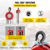 Hand Chain Hoist, 4400 lbs /2 Ton Capacity Chain Block, 7ft/2m Lift Manual Hand Chain Block, Manual Hoist w/Industrial-Grade Steel Construction for Lifting Good in Transport & Workshop, Red