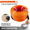 Synthetic Winch Rope 3/8" x 100ft, Winch Cable with G70 Hook 18740 Lbs Working Strength, 12 Strands, Synthetic Winch Cable w/Protective Sleeve, for Vehicles Towing, Orange