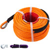Synthetic Winch Rope 3/8" x 100ft, Winch Cable with G70 Hook 18740 Lbs Working Strength, 12 Strands, Synthetic Winch Cable w/Protective Sleeve, for Vehicles Towing, Orange