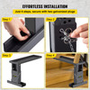 23.4x7.6-Inch Ladder Extender, Extension Ladder 12.25-19.7-Inch Adjustable Height Range, Ladder Leveling Tool, Stair Ladder Extension with Chain Pins in Steel for Stairs, in Black Powder Coated
