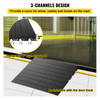 Rubber Threshold Ramp, 3" Rise Threshold Ramp Doorway, 3 Channels Cord Cover Rubber Solid Threshold Ramp, Transitions Rubber Angled Entry Rated 2200 Lbs Load Capacity for Wheelchair and Scooter