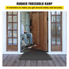 Rubber Threshold Ramp, 3" Rise Threshold Ramp Doorway, Recycled Rubber Power Threshold Ramp Rated 2200 Lbs Load Capacity, Non-Slip Surface Rubber Solid Threshold Ramp for Wheelchair and Scooter