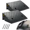 Curb Ramp Heavy Duty Threshold Ramp 4.3" Height For Driveway 2 PCS Black