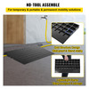 Rubber Threshold Ramp, 2.6" Rise Threshold Ramp Doorway, 3 Channels Cord Cover Rubber Solid Threshold Ramp, Transitions Rubber Angled Entry Rated 2200Lbs Load Capacity for Wheelchair and Scooter