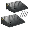 Curb Ramp Heavy Duty Threshold Ramp 5" Height For Driveway 2 Pieces Black