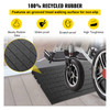 Rubber Threshold Ramp, 4" Rise Threshold Ramp Doorway, 3 Channels Cord Cover Rubber Solid Threshold Ramp, Transitions Rubber Angled Entry Rated 2200 Lbs Load Capacity for Wheelchair and Scooter
