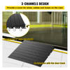 Rubber Threshold Ramp, 4" Rise Threshold Ramp Doorway, 3 Channels Cord Cover Rubber Solid Threshold Ramp, Transitions Rubber Angled Entry Rated 2200 Lbs Load Capacity for Wheelchair and Scooter