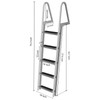 Removable Dock Ladder with Rubber Mat, Pontoon Boat Ladder with Mounting Hardware, Swim Ladder Aluminum 5 Step, Each Step 16" x 4", 350Lbs Load, for Lake, Marine Boarding, Pool