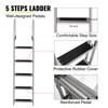 Removable Dock Ladder with Rubber Mat, Pontoon Boat Ladder with Mounting Hardware, Swim Ladder Aluminum 5 Step, Each Step 16" x 4", 350Lbs Load, for Lake, Marine Boarding, Pool