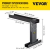 Ladder Extender 20x4.7-Inch, Extension Ladder 10.5-16.7-Inch Adjustable Height Range, Ladder Leveling Tool, Stair Ladder Extension with Chain Pins in Steel for Stairs, in Black Powder Coated