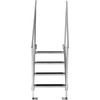 Dock Ladder with Rubber Mat, Dock Steps 30"-39" Adjustable Height, Dock Stairs Aluminum 4 Step, Each Step 22" x 4", 500Lbs Load, for Lake, Marine Boarding, Pool