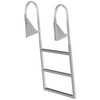 Dock Ladders Flip Up, Dock Ladder with Rubber Mat, Swim Ladder Aluminum 3 Step, Each Step 21.5" x 1.2", 350Lbs Load, for Lake, Marine Boarding, Pool