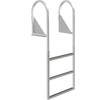 Dock Ladders Flip Up, Dock Ladder with Rubber Mat, Swim Ladder Aluminum 3 Step, Each Step 21.5" x 1.2", 350Lbs Load, for Lake, Marine Boarding, Pool