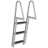 Removable Dock Ladder with Rubber Mat, Pontoon Boat Ladder with Mounting Hardware, Swim Ladder Aluminum 3 Step, Each Step 16" x 4", 350Lbs Load, for Lake, Marine Boarding, Pool