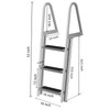 Removable Dock Ladder with Rubber Mat, Pontoon Boat Ladder with Mounting Hardware, Swim Ladder Aluminum 3 Step, Each Step 16" x 4", 350Lbs Load, for Lake, Marine Boarding, Pool