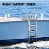 Dock Ladders Flip Up, Dock Ladder with Rubber Mat, Swim Ladder Aluminum 4 Step, Each Step 18" x 4", 350Lbs Load, for Lake, Marine Boarding, Pool