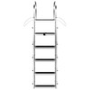 Retractable Dock Ladder with Rubber Mat, Pontoon Boat Ladder 41"-88.5" Adjustable Height, Swim Ladder Aluminum 6 Step, Each Step 20.5" x 4", 350Lbs Load, for Lake, Marine Boarding, Pool