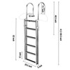 Retractable Dock Ladder with Rubber Mat, Pontoon Boat Ladder 41"-88.5" Adjustable Height, Swim Ladder Aluminum 6 Step, Each Step 20.5" x 4", 350Lbs Load, for Lake, Marine Boarding, Pool