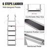 Retractable Dock Ladder with Rubber Mat, Pontoon Boat Ladder 41"-88.5" Adjustable Height, Swim Ladder Aluminum 6 Step, Each Step 20.5" x 4", 350Lbs Load, for Lake, Marine Boarding, Pool