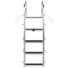 Retractable Dock Ladder with Rubber Mat, Pontoon Boat Ladder 41"-77" Adjustable Height, Swim Ladder Aluminum 5 Step, Each Step 20.5" x 4", 350Lbs Load, for Lake, Marine Boarding, Pool