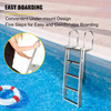 Retractable Dock Ladder with Rubber Mat, Pontoon Boat Ladder 41"-77" Adjustable Height, Swim Ladder Aluminum 5 Step, Each Step 20.5" x 4", 350Lbs Load, for Lake, Marine Boarding, Pool