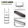 Retractable Dock Ladder with Rubber Mat, Pontoon Boat Ladder 41"-77" Adjustable Height, Swim Ladder Aluminum 5 Step, Each Step 20.5" x 4", 350Lbs Load, for Lake, Marine Boarding, Pool