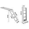 Aluminum Dock Ladder Boat Dock Ladder, 4 Steps, Pontoon Boat Ladder, Dock Stairs