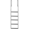 Dock Ladders Flip Up, Dock Ladder with Rubber Mat, Swim Ladder Aluminum 5 Step, Each Step 21.5" x 1.2", 350Lbs Load, for Lake, Marine Boarding, Pool