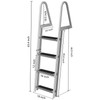 Removable Dock Ladder with Rubber Mat, Pontoon Boat Ladder with Mounting Hardware, Swim Ladder Aluminum 4 Step, Each Step 16" x 4", 350Lbs Load, for Lake, Marine Boarding, Pool