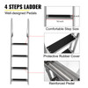 Removable Dock Ladder with Rubber Mat, Pontoon Boat Ladder with Mounting Hardware, Swim Ladder Aluminum 4 Step, Each Step 16" x 4", 350Lbs Load, for Lake, Marine Boarding, Pool