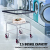 Wire Laundry Cart Wire Laundry Basket 2.5 Bushel Heavy Duty w/ 4'' Wheels