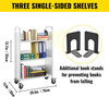 Book Cart Library Cart 200lb with Single Sided L-Shaped Sloped Shelves in White