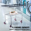 Wire Laundry Cart Wire Laundry Basket 4.5 Bushel Heavy Duty W/ 5'' Wheels