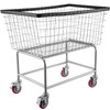 Wire Laundry Cart Wire Laundry Basket 4.5 Bushel Heavy Duty W/ 5'' Wheels